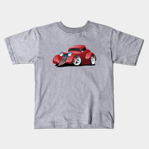 Red Hot Rod Restomod Custom Coupe Kids T-Shirt by hobrath